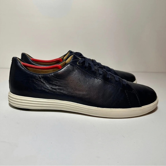 Cole Haan Grand OS Crosscourt II Shoes Mens Navy Blue Leather C26522 Size 12 M - Picture 1 of 9